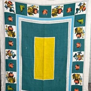 Vintage Linen Tablecloth Rectangle Antique MCM
